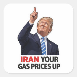 Iran je gasprijzen omhoog politieke meme gasprijze vierkante sticker