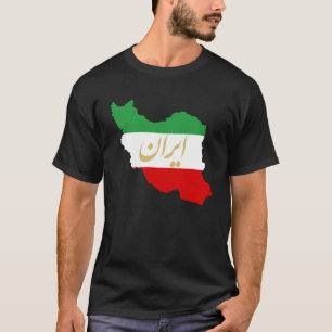 Iran kaart in 3 kleuren van de Ierse vlag I GreenW T-shirt