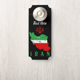 Iran kaart met vlag en embleem