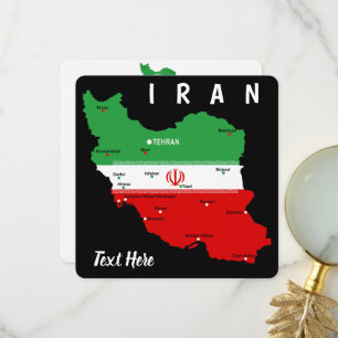 Iran kaart met vlag en embleem