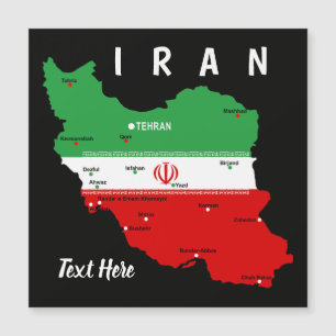 Iran kaart met vlag en embleem
