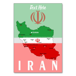 Iran kaart met vlag en embleem