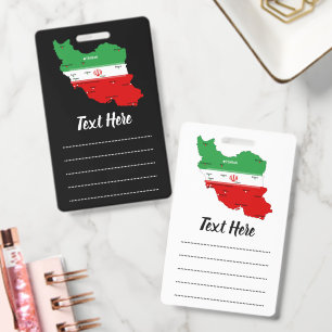 Iran Kaart met Vlag en Embleem Badge