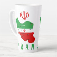 Iran kaart met vlag en embleem