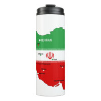 Iran kaart met vlag en embleem