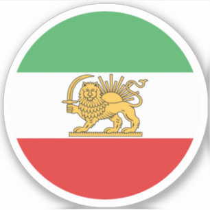 Iran Leeuw Vlag Ronde Sticker