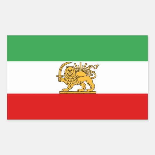 IRAN Lion and Sun Flag LARGE Sticker (Voorkant)
