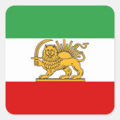 IRAN Lion and Sun Flag Mini Sticker (Voorkant)