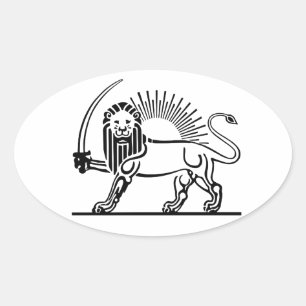 Iran Lion & Sun (Shir-O-Khorshid) Ovale Sticker