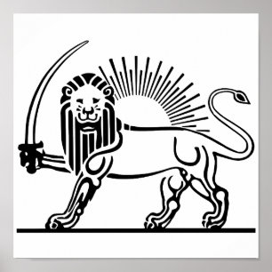 Iran Lion & Sun (Shir-O-Khorshid) Poster