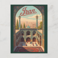 Iran luchtlijn illustratie reis kunst vintage
