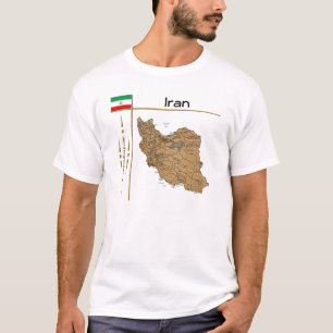 Iran Map + vlag + Titel T-Shirt