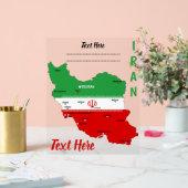 Iran Map with Flag and Emblem (Mariage)