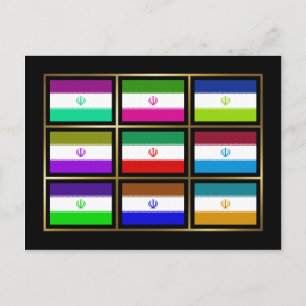 Iran Multihue Flags Briefkaart