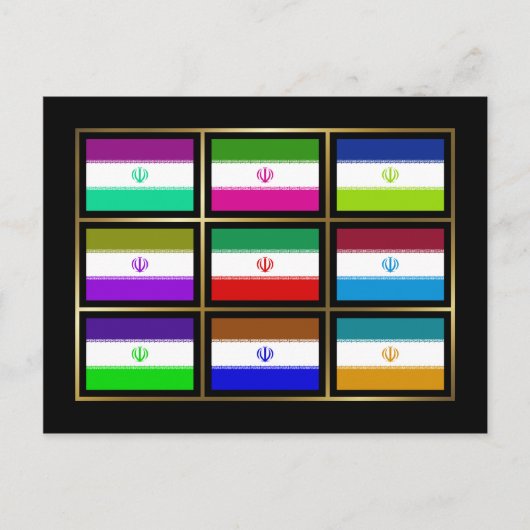 Iran Multihue Flags Briefkaart (Voorkant)
