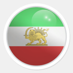 Iran Perzische Glossy Circle Vlag Ronde Sticker