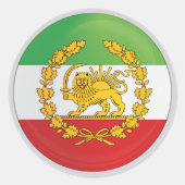 Iran Perzische Leeuw Koninkrijk Pahlevi Ronde Sticker (Voorkant)