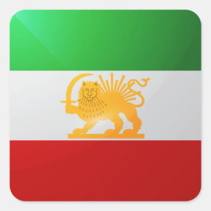 Iran Perzische vierkante glanzende vlag Sticker