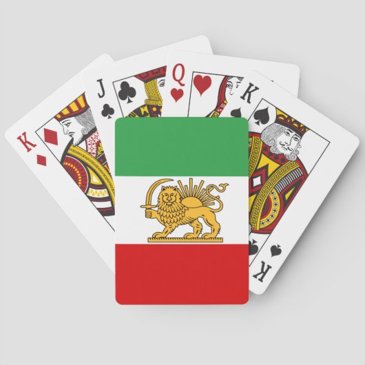 Iran, Perzische vlag met Lion, Shah van Iran Pokerkaarten (Achterkant)