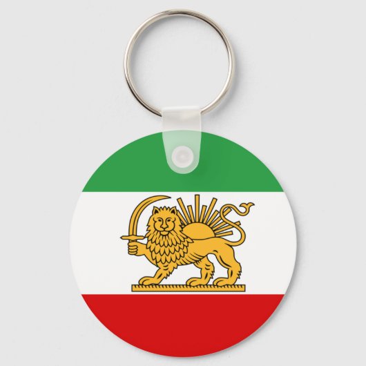 Iran, Perzische vlag met Lion, Shah van Iran Sleutelhanger (Achterkant)