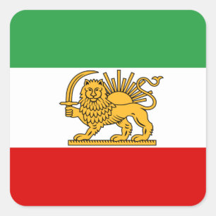Iran, Perzische vlag met Lion, Shah van Iran Vierkante Sticker