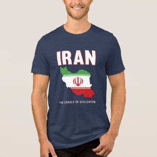 Iran Pride Iraanse vlag kaart Perzië Tri-Blend Shirt