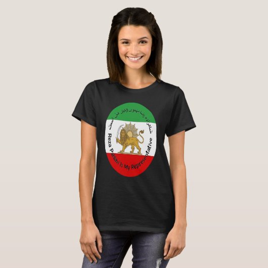 Iran Reza Pahlavi is mijn representatieve vrouw le T-shirt (Voorkant volledig)