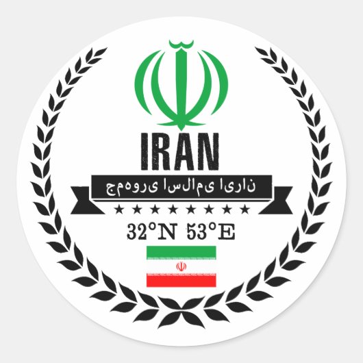 Iran Ronde Sticker (Voorkant)