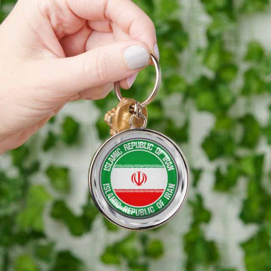 Iran Round Emblem Sleutelhanger (Hand)