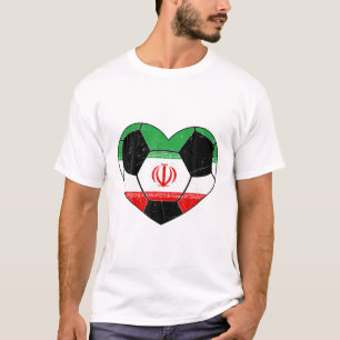 Iran Soccer Heart Flag Ball Flag 2022 voor Footbal T-shirt