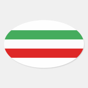 Iran Tricolor Stripe Ovale Sticker