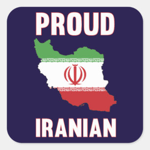 Iran Trots Iraanse vlagkaart Pride Vierkante Sticker