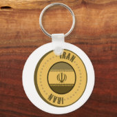 Iran-vlag Gold-munt Sleutelhanger (Voorkant)