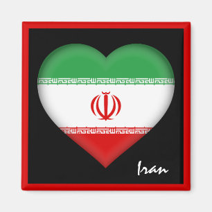Iran vlag & Iraans hart, reizen Iran/sport Magneet