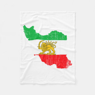 Iran Vlag Kaart Leeuw Perzisch Kunstwerk Fleece Deken