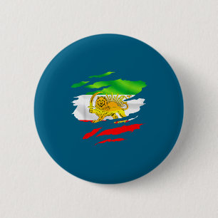 Iran Vlag Kaart Leeuw Zon Overlevingsontwerp Ronde Button 5,7 Cm