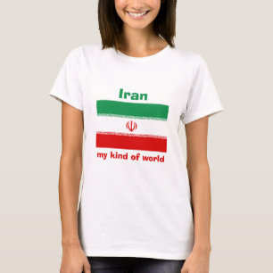 Iran Vlag + Kaart + Tekst T-shirt