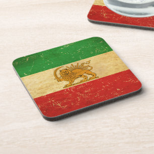 Iran Vlag Leeuw En Zon Schah van Iran Vlag Onderze Bier Onderzetter