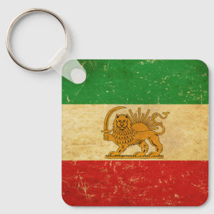 Iran Vlag Leeuw En Zon Schah van Iran Vlag Sleutel Sleutelhanger