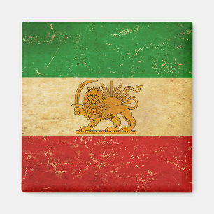 Iran Vlag Leeuw En Zon Shah van Iran Vlag Magneet