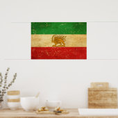 Iran Vlag Leeuw En Zon Shah van Iran Vlag Poster (Keuken)