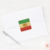 Iran Vlag Leeuw en zon sjah van Iran Vlag Vierkante Sticker (Envelop)