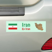 Iran vlag + Map Bumpersticker (Op auto)