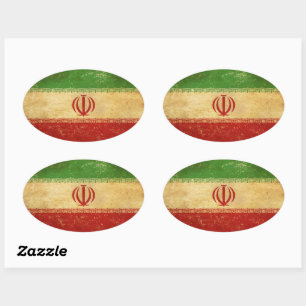 Iran vlag ontwerp ovale sticker