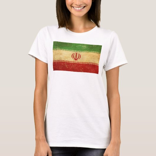 Iran Vlag  Ontwerp Vrouwen Wit T-shirt (Voorkant)