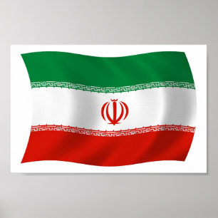 Iran Vlag Poster Print