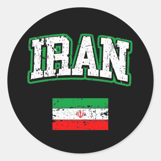 Iran vlag ronde sticker (Voorkant)