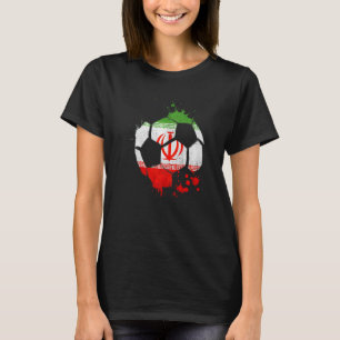 Iran Voetbal Grafisch Iran Vlag Voetbal Sport T-shirt