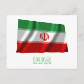 Iran Waving Flag met naam Briefkaart (Voorkant)