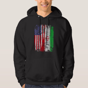 IRANIAN ROOTS Half-American Flag IRAN FLAG Hoodie